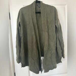 Cashmere Saks Fifth Avenue Olive Green Cardigan - Size Small